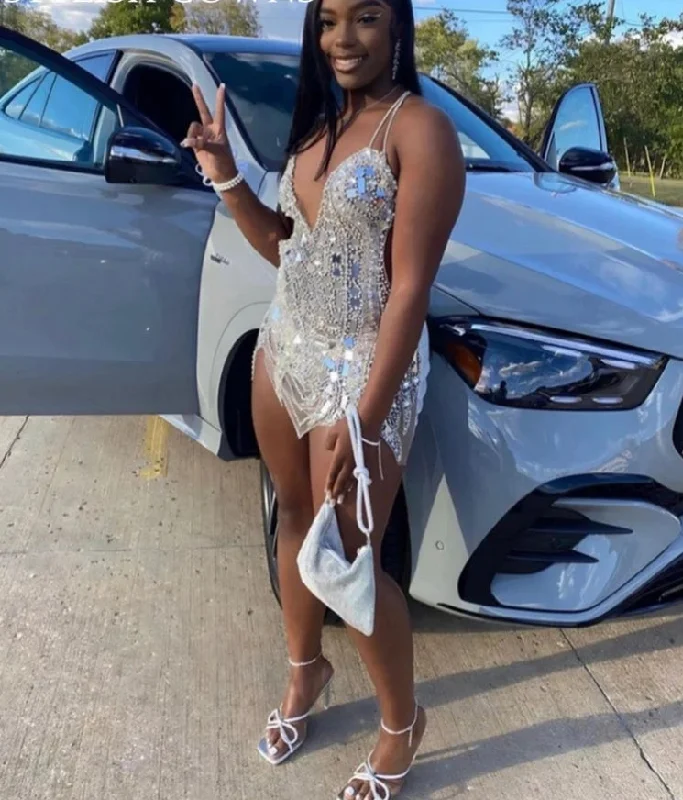 Clearance Items off-the-shoulder dressSilver Beaded Crystal Short Prom Dresses Black Girls Sequined Birthday Party Rhinestone Mini Cocktail HomecomingRobe De Bal Clearance Items off-the-shoulder dressSilver Beaded Crystal Short Prom Dresses Black Girls Sequined Birthday Party Rhinestone Mini Cocktail HomecomingRobe De Bal