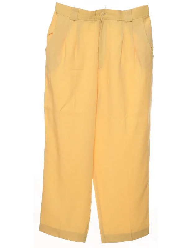 Flared Leg Yellow Trousers - W29 L25