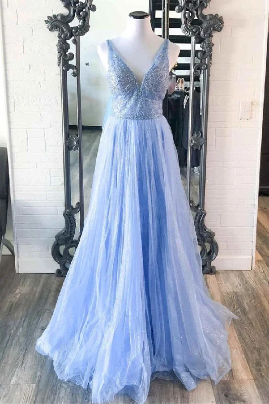 Season Finale Sale midi dressGorgeous Lilace Beaded Long Prom Dress