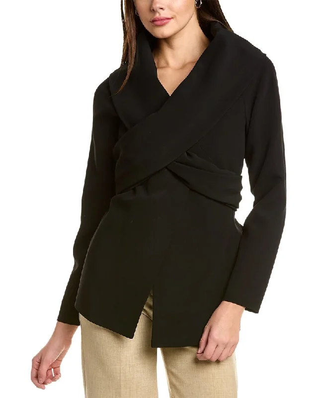 New Markdowns faux fur coatLafayette 148 New York Portrait Collar Wrap Jacket