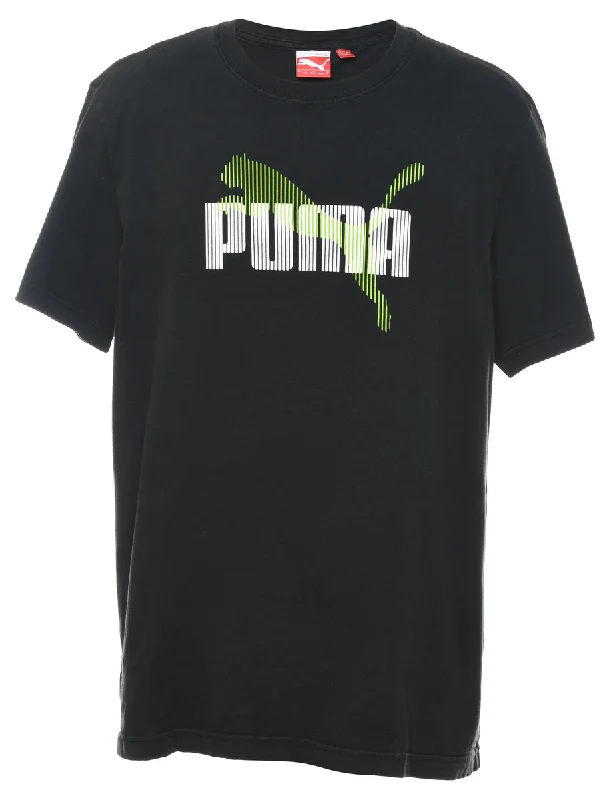 Deal Explosion cold weather coatPuma Black & Green Printed T-shirt - L