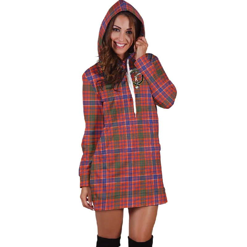 Act Now MacRae Ancient Tartan Hoodie Dress with Family Crest