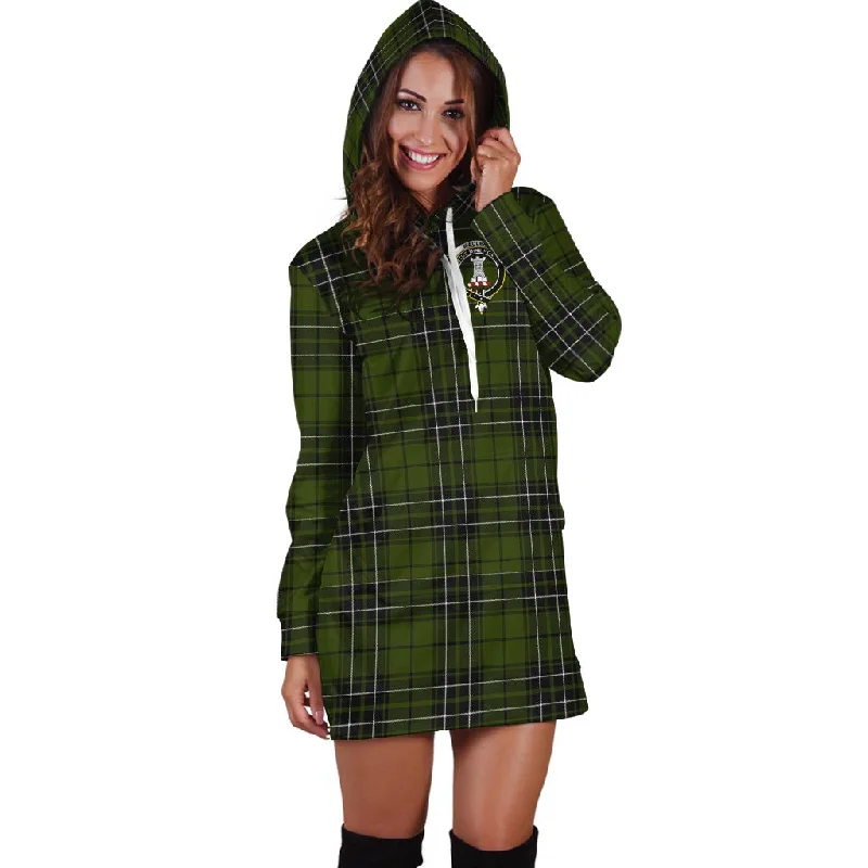 Low Prices MacLean Hunting Tartan Hoodie Dress with Family Crest