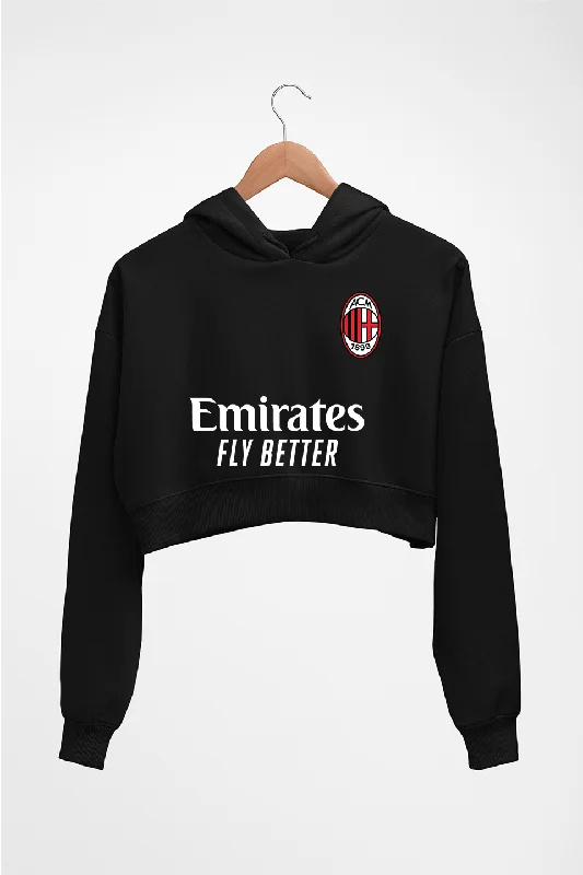 Must-Have Deals trendy zip-up hoodieA.C. Milan 2021-22 Crop HOODIE FOR WOMEN