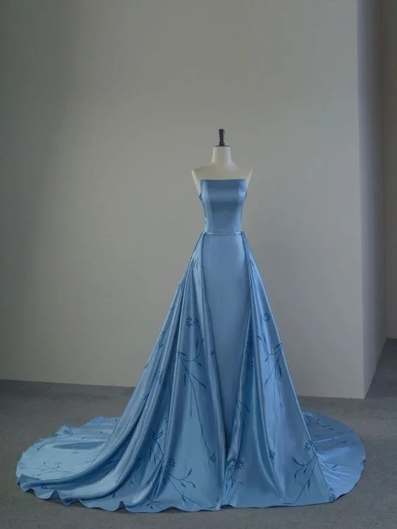 Anniversary Sale lace-up dressCharming Blue Strapless Prom Dress,Blue Evening Dress Y6683 Anniversary Sale lace-up dressCharming Blue Strapless Prom Dress,Blue Evening Dress Y6683
