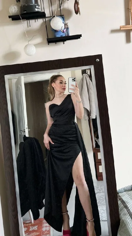 Act Now trendy bodycon dressElegant Black One Shoulder Prom Dress,Black Evening Dress Y5782 Act Now trendy bodycon dressElegant Black One Shoulder Prom Dress,Black Evening Dress Y5782