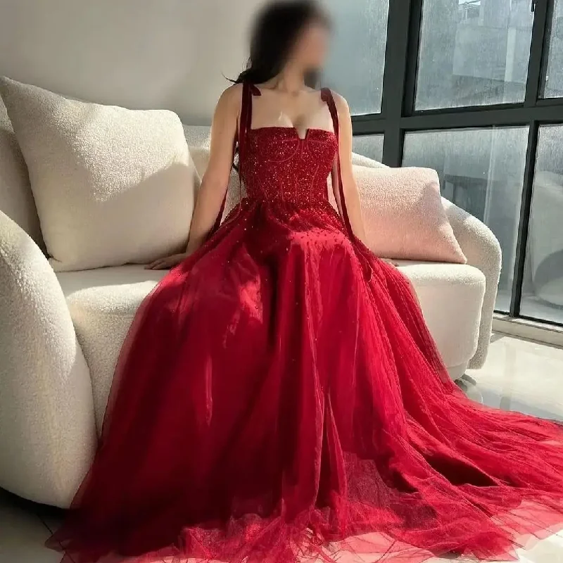 YEAR-End Clearance sophisticated dressEvening Dresses for Women with Pleats Off Shoulder Tulle Party Gowns Floor Length vestidos de fiesta elegantes para mujer