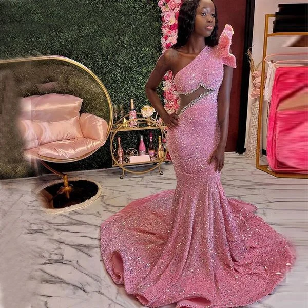 Special Buy classic fit-and-flare dressPink Beaded Sequins Evening Dress,One Shoulder Mermaid Prom Dress Y6681 Special Buy classic fit-and-flare dressPink Beaded Sequins Evening Dress,One Shoulder Mermaid Prom Dress Y6681