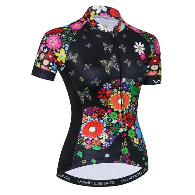 fashionable fitness sweatshirtSpring Blossom Women's Short Sleeve Cycling Jersey