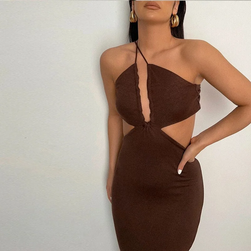 Deal of the Day draped dressBerriesJam - 2024 Spaghetti Strap Bandage Wrap Backless Maxi Dress