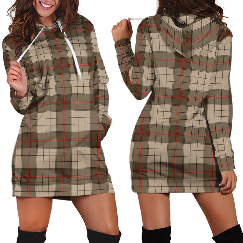Huge Discounts Ulster Brown Modern Tartan Hoodie Dress