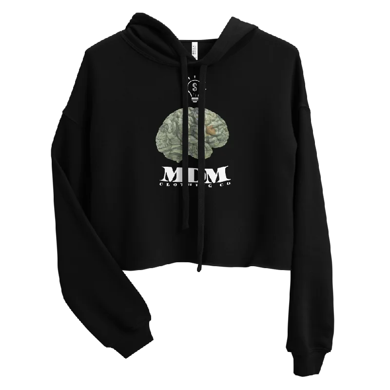 Super Bargain urban hoodieMDM Money On My Mind White Text Crop Hoodie