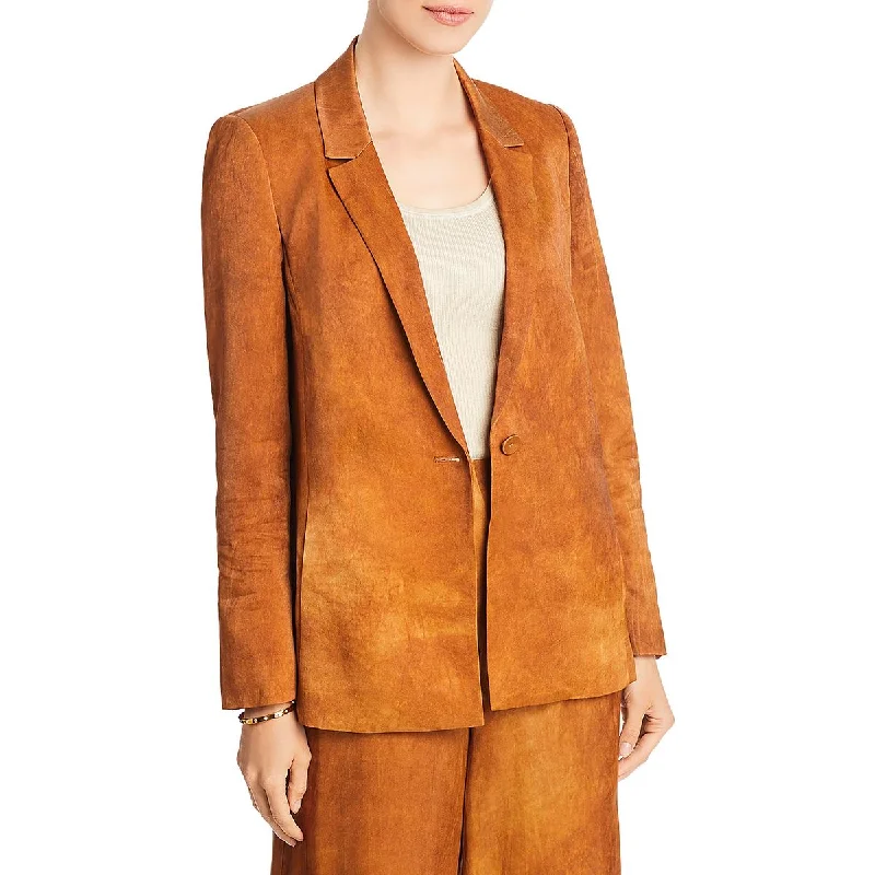 Huge Discounts graphic coatWomens Faded Shoulder Pads One-Button Blazer