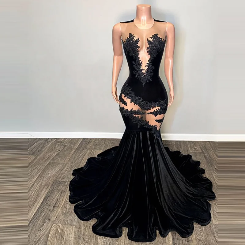 Weekend Deal summer floral dressElegant Black Velvet Mermaid Evening Gowns See Thru Mesh Appliques Lace Prom Dress Aso Ebi Black Girls Party Dress Custom Made Weekend Deal summer floral dressElegant Black Velvet Mermaid Evening Gowns See Thru Mesh Appliques Lace Prom Dress Aso Ebi Black Girls Party Dress Custom Made
