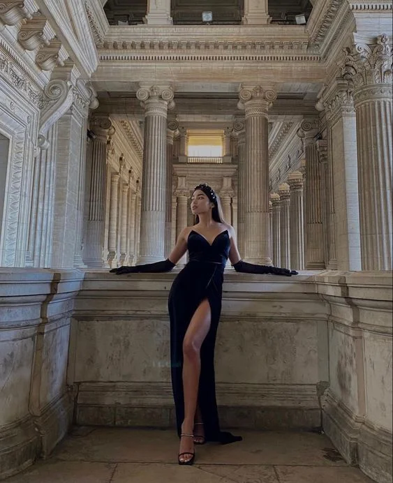 Customer Appreciation Sale evening dressSimple Black Sweetheart Neckline Prom Dress,Black Evening Gown,Pageant Dress Y6355