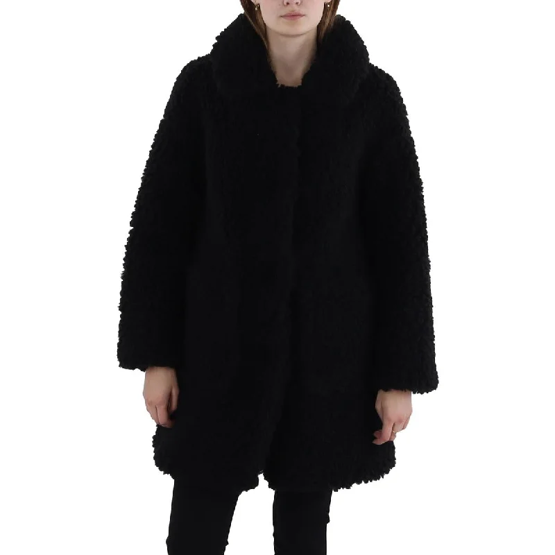 Last Chance street style coatWomens Sherpa Long Sleeves Faux Fur Coat