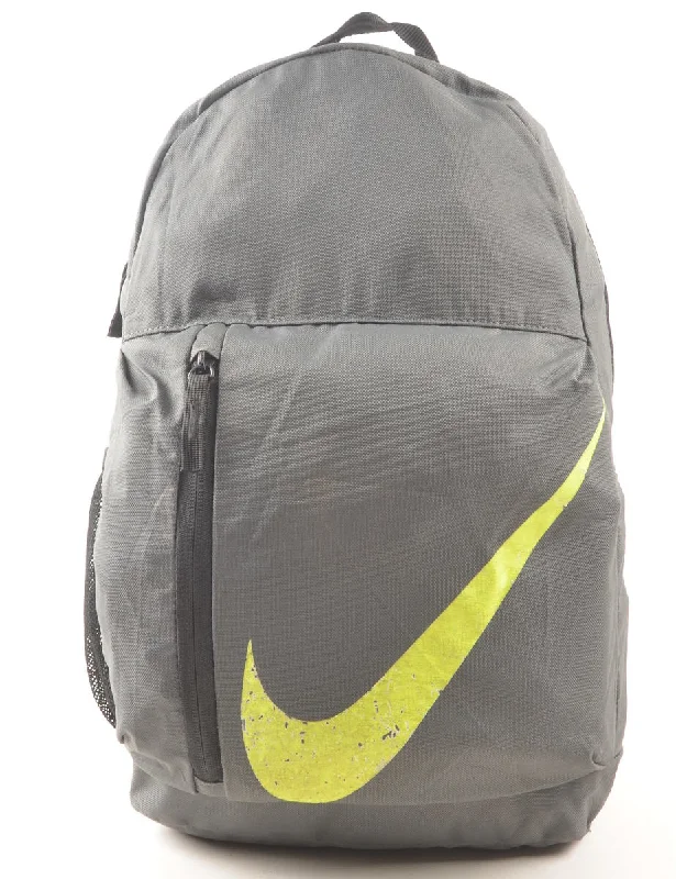 sleek trench coatNike Grey & Lime Green Classic Backpack - M