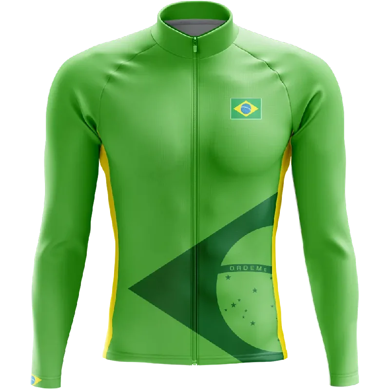 Now or Never luxury fitness sweatshirtBrazil Elite Long Sleeve Cycling Jersey