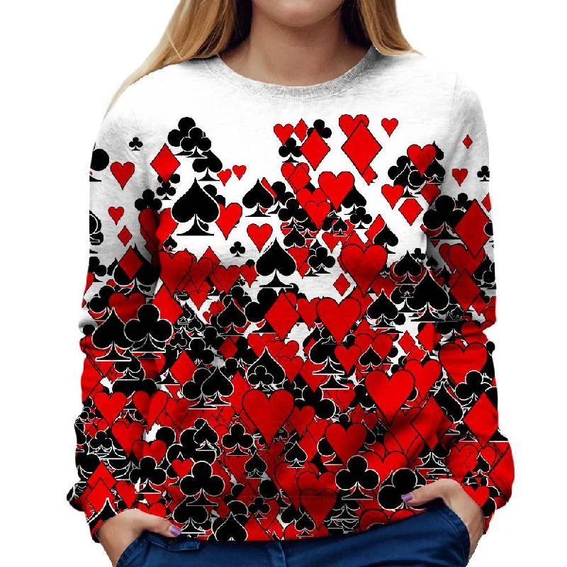 modern athletic hoodieDeck Of Cards Womens Sweatshirt