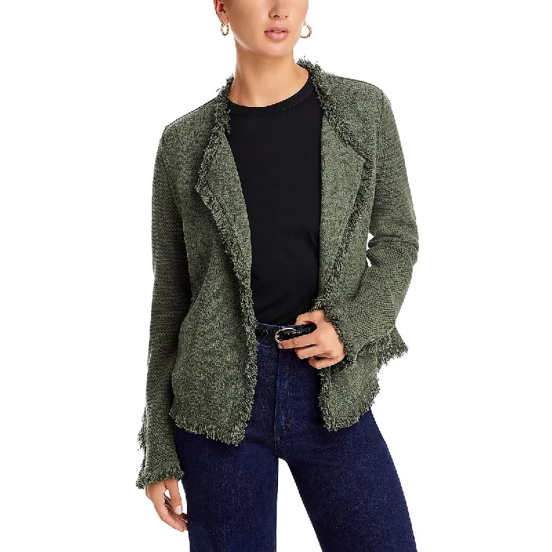 classic zip-up coatWomens Fringe Cardigan Open-Front Blazer