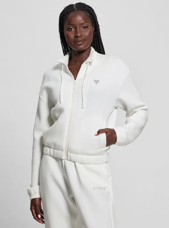 Exclusive Savings performance hoodie for gymWhite Cecilia Scuba Zip Jacket