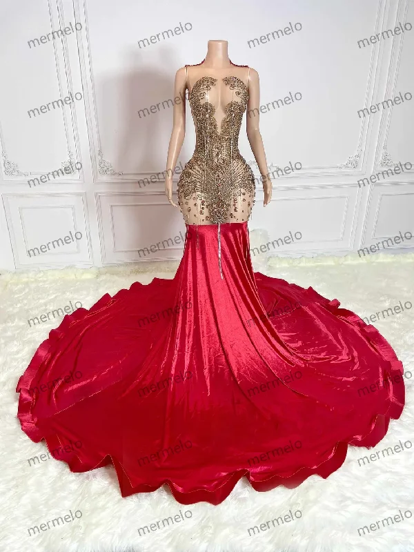 romantic dressRed Luxury African American Prom Dresses For Black Girls