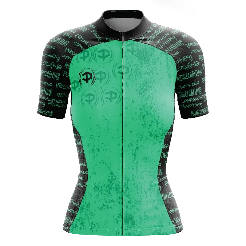Overstock bold fitness hoodieWomen's Turquoise Grunge V1 Short Sleeve Cycling Jersey