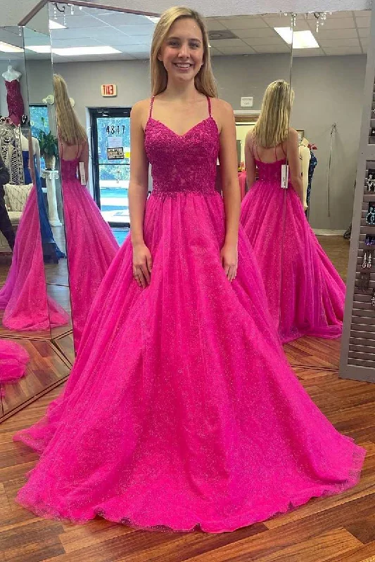 textured dressMagenta Lace Sweetheart A-Line Prom Gown