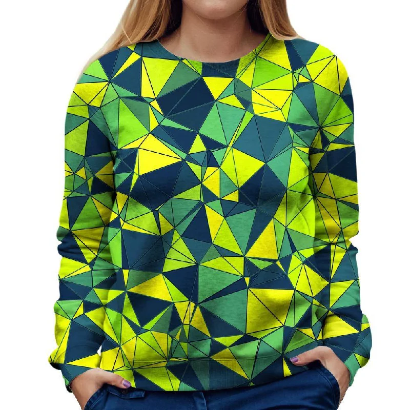 fitness lifestyle hoodieTriangles In Green Shades Womens Sweatshirt