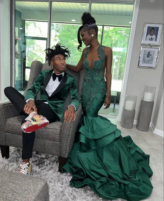 Inventory Reduction relaxed fit dressStunning and Elegant Princess Party Wear Gown Green Prom Dresses Y6673