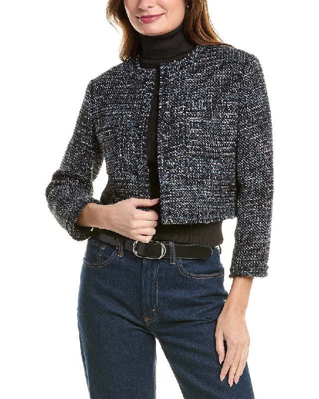 classic zip-up coatTheory Crop Wool-Blend Jacket