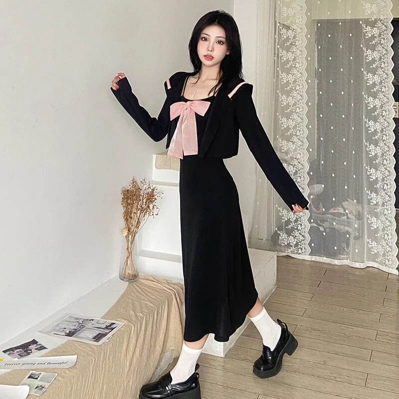 Price Blitz Black Long Sailor Hoodie Dress SD02068