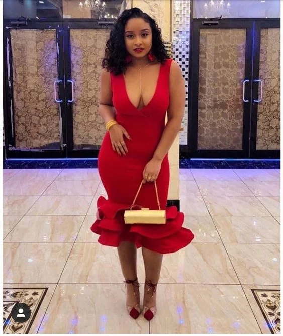 Markdown Madness tiered dressRomantic Red Sleeveless Evening Dress Y5645