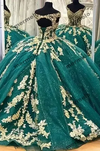 wool dressEmerald Green Ball Gown Quinceanera Dresses Girls Birthday Party