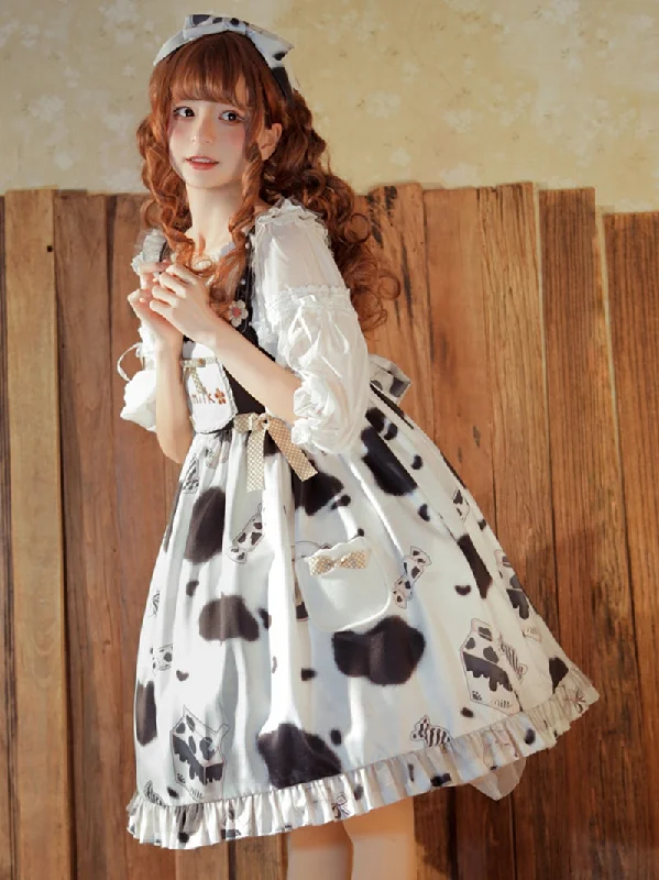 textured dressEieyomi- Sweet Milk Candy~Kawaii Lolita JSK