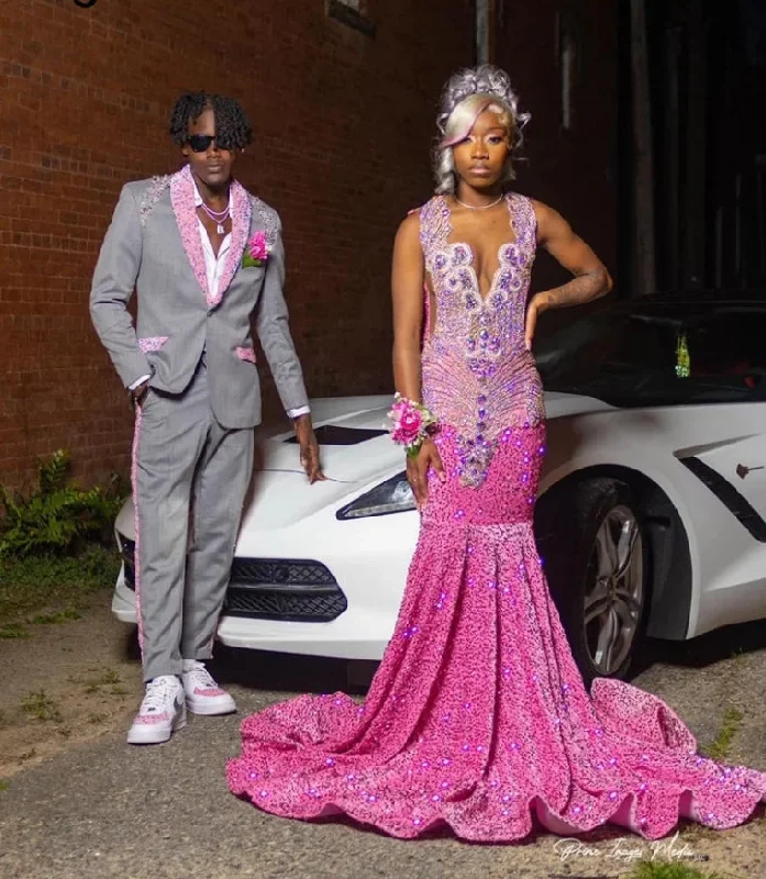 Grand Opening Sale pleated dressNew Arrival Pink Prom Dress For Black Girls Shiny Beaded Crystal Rhinestones Diamonds Sequing Gown Evening Gown Birthday Party Grand Opening Sale pleated dressNew Arrival Pink Prom Dress For Black Girls Shiny Beaded Crystal Rhinestones Diamonds Sequing Gown Evening Gown Birthday Party
