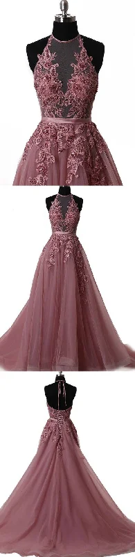 sleek midi dressElegant tulle lace long prom dress, lace evening dress  S5098