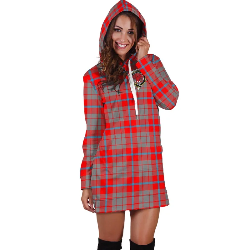 Midnight Madness Moubray Tartan Hoodie Dress with Family Crest