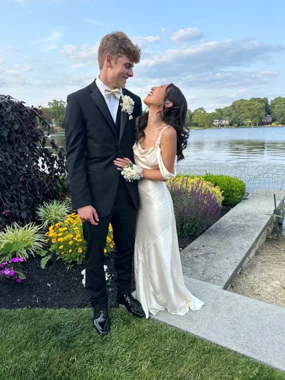 Price Drop high-waisted dressElegant White Satin Long Prom Dress Party Evening Dress Price Drop high-waisted dressElegant White Satin Long Prom Dress Party Evening Dress