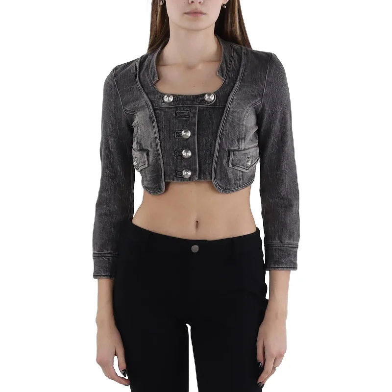 Deal of the Day long-sleeve coatWomens Buttons Casual Wear Denim Jacket