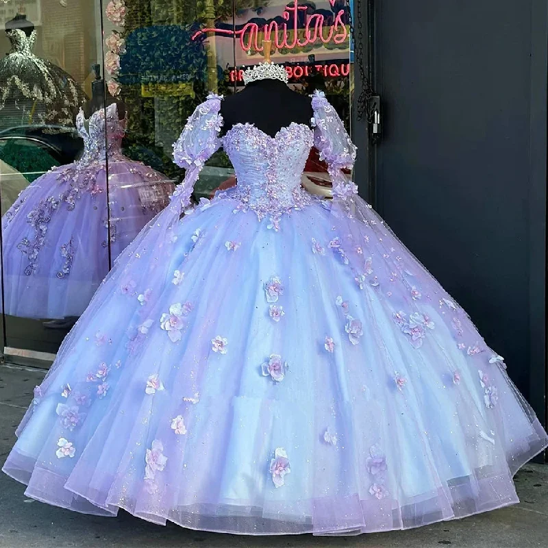Savings Galore ashionable dressGlittering Lilac Quinceanera Dresses Floral Appliques with Bow Vestidos De 15 Anos Long Puffy Sleeves Party Prom Savings Galore ashionable dressGlittering Lilac Quinceanera Dresses Floral Appliques with Bow Vestidos De 15 Anos Long Puffy Sleeves Party Prom