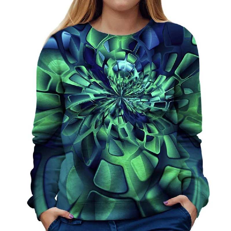 workout style hoodieGreen Fractal Womens Sweatshirt