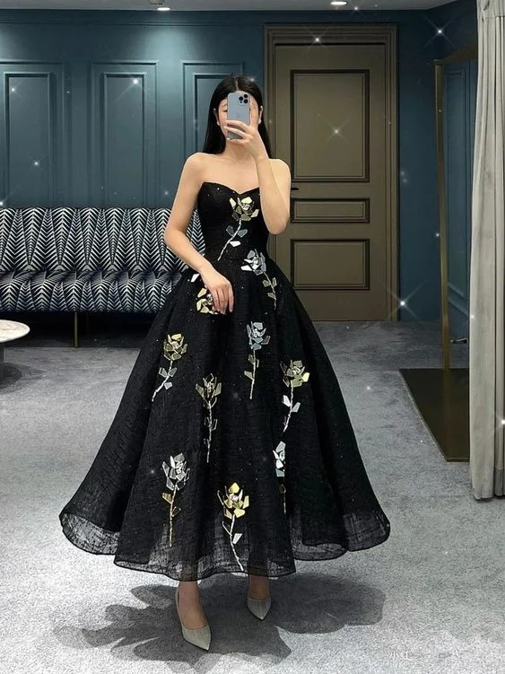 Great Bargains v-neck dressChic Black Sweetheart A-line Evening Dress,Glam Dress Y6745 Great Bargains v-neck dressChic Black Sweetheart A-line Evening Dress,Glam Dress Y6745