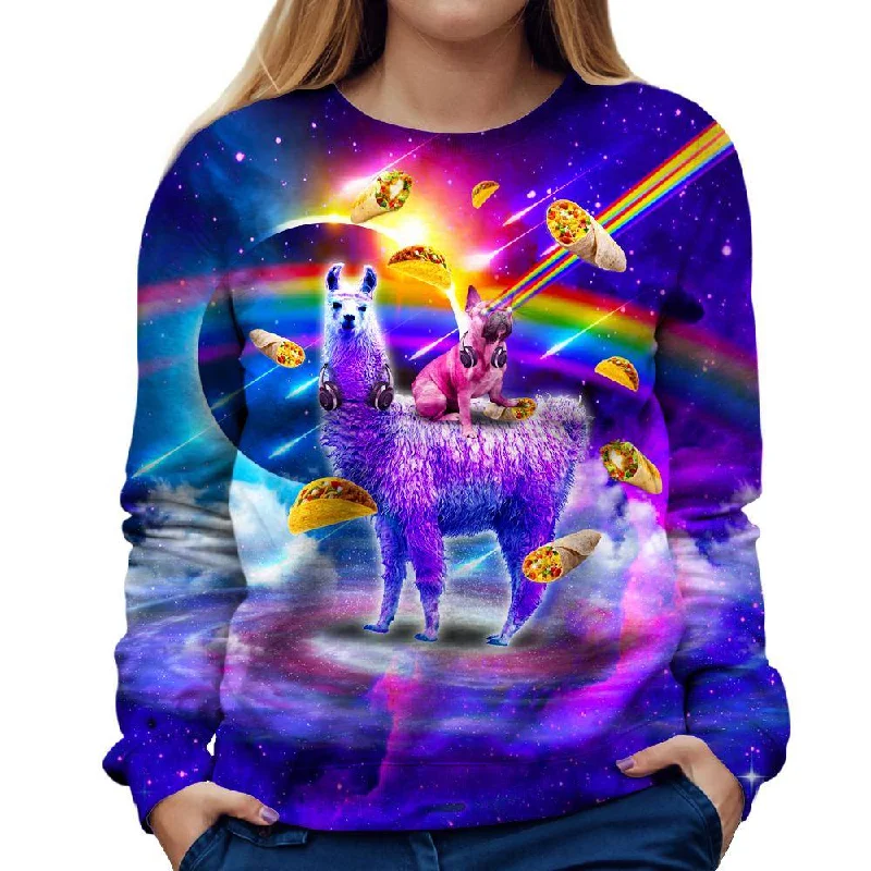 trendy gym wear hoodieFrenchie Llama Womens Sweatshirt