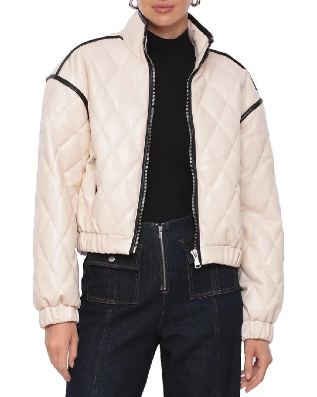 Grand Opening Sale relaxed fit coatAvec Les Filles Diamond Quilted Bomber Jacket
