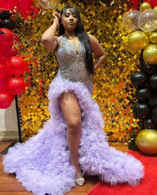 Today’s Special luxury dressLilac Purple Princess Evening Ceremony Dresses for Black Girl Plus Size Sparkly Diamond Slit Mermaid Prom Birthday Gala Gown Today’s Special luxury dressLilac Purple Princess Evening Ceremony Dresses for Black Girl Plus Size Sparkly Diamond Slit Mermaid Prom Birthday Gala Gown