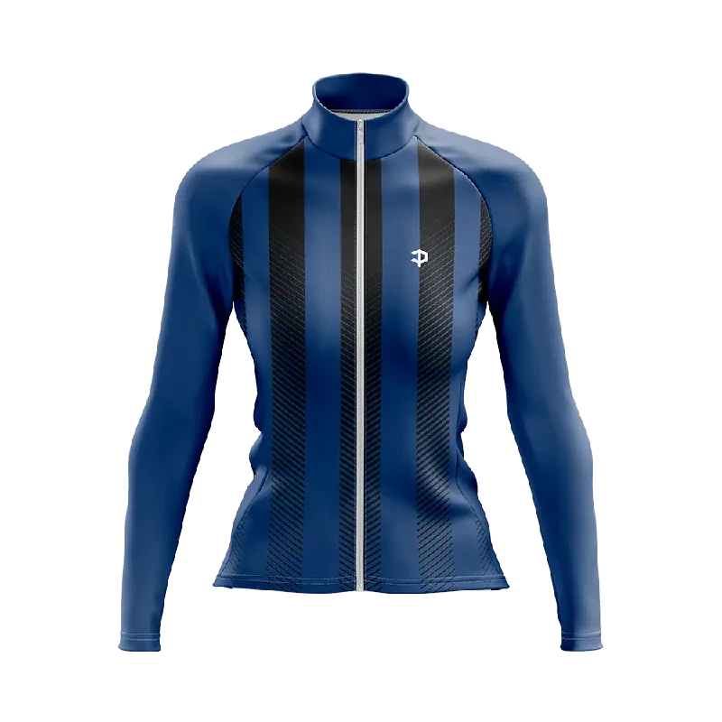 Don't Wait slim fit workout hoodieWomen's Blue Banda Long Sleeve Cycling Jersey