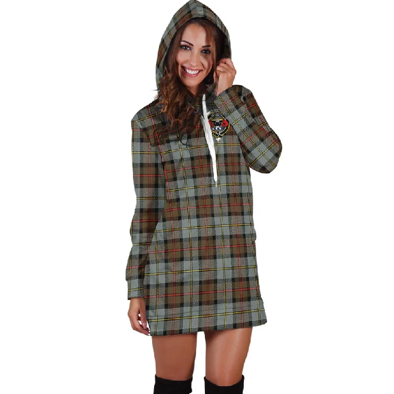 Best Deals MacLeod of Harris Weathered Tartan Hoodie Dress with Family Crest