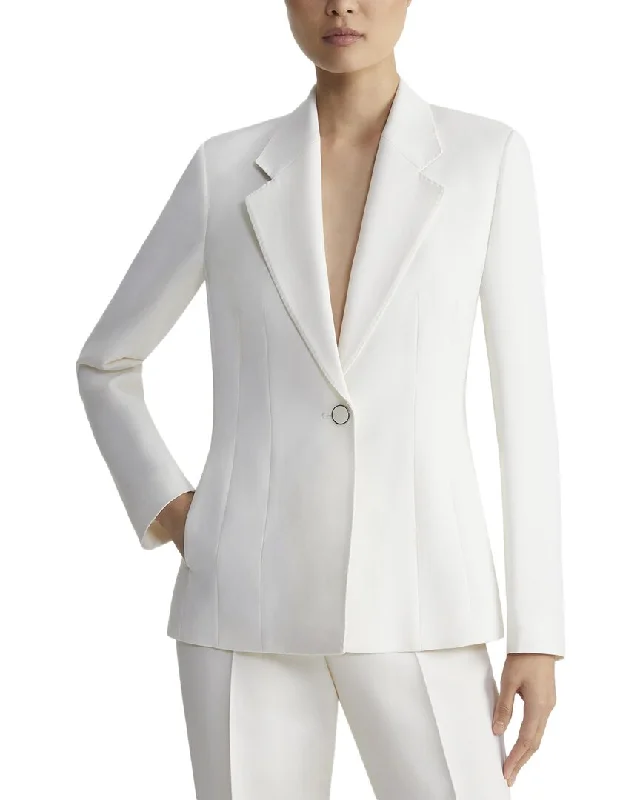 Huge Discounts comfortable coatLafayette 148 New York Plus Notch Lapel Fitted Wool & Silk-Blend Blazer