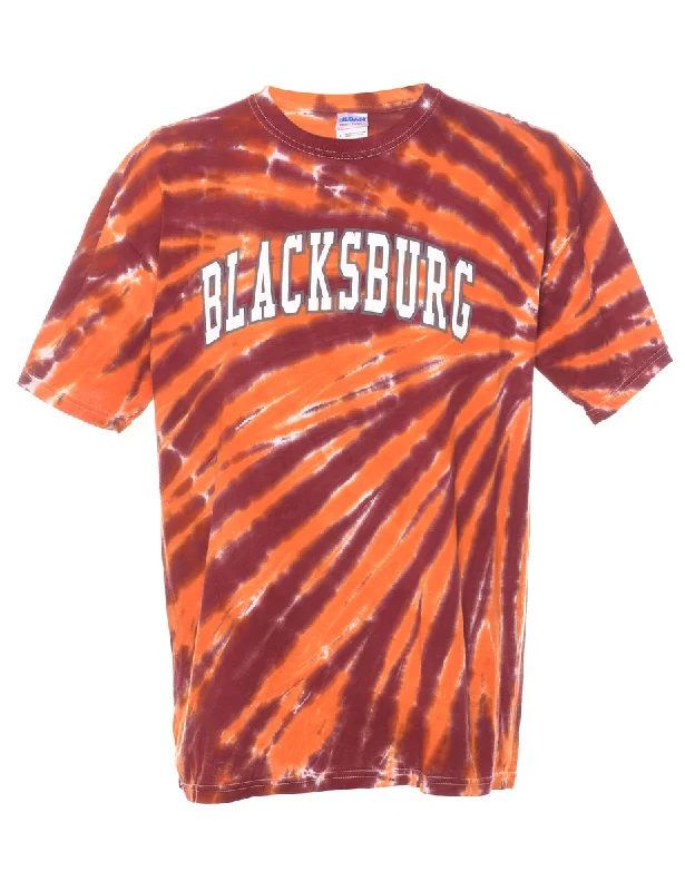 contemporary trench coatTie Dye Blacksburg Maroon & Orange Printed T-shirt - L